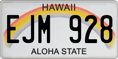 HI license plate EJM928