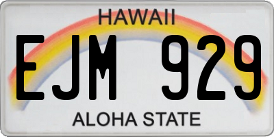 HI license plate EJM929