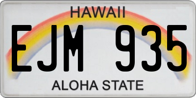HI license plate EJM935