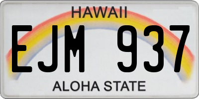 HI license plate EJM937