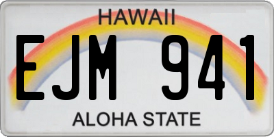HI license plate EJM941