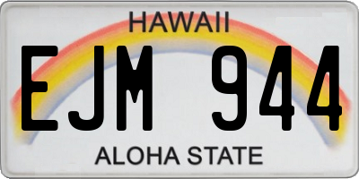 HI license plate EJM944