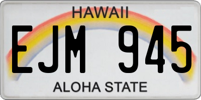 HI license plate EJM945