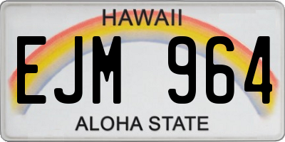 HI license plate EJM964
