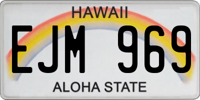 HI license plate EJM969