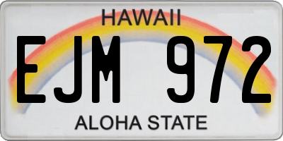 HI license plate EJM972