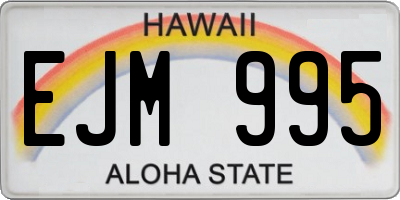 HI license plate EJM995