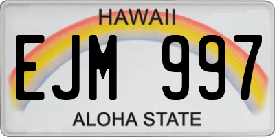 HI license plate EJM997