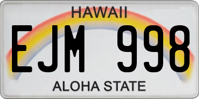 HI license plate EJM998