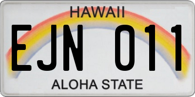 HI license plate EJN011