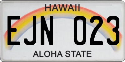 HI license plate EJN023