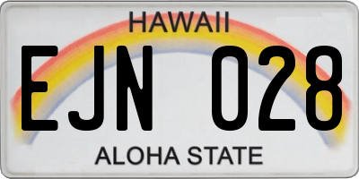 HI license plate EJN028
