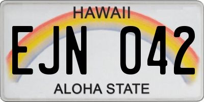 HI license plate EJN042