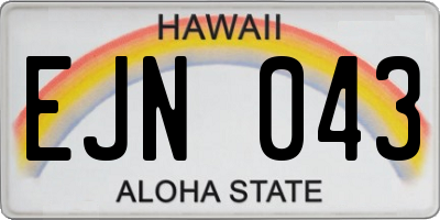 HI license plate EJN043