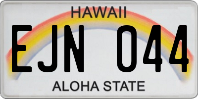 HI license plate EJN044