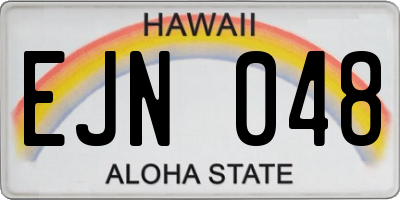 HI license plate EJN048