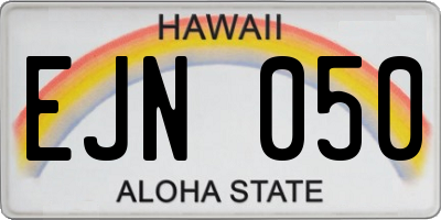 HI license plate EJN050