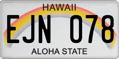 HI license plate EJN078