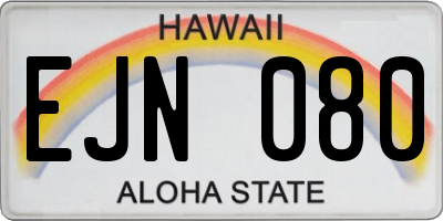 HI license plate EJN080