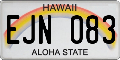 HI license plate EJN083