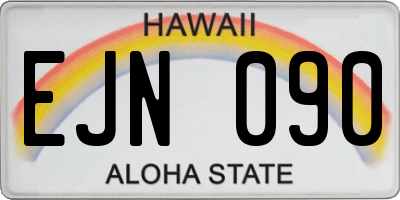HI license plate EJN090
