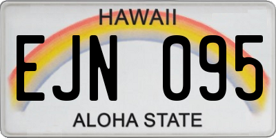 HI license plate EJN095