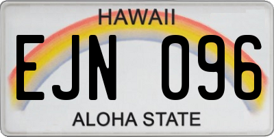HI license plate EJN096