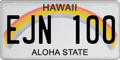 HI license plate EJN100