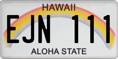 HI license plate EJN111