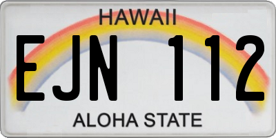 HI license plate EJN112