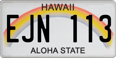 HI license plate EJN113