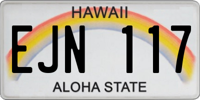 HI license plate EJN117