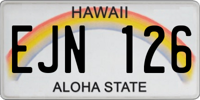 HI license plate EJN126