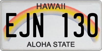 HI license plate EJN130