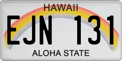 HI license plate EJN131