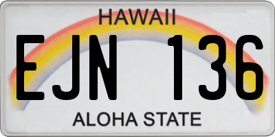 HI license plate EJN136