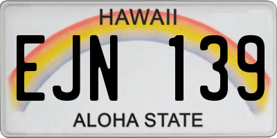 HI license plate EJN139