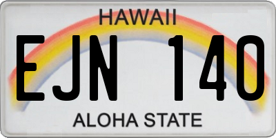 HI license plate EJN140