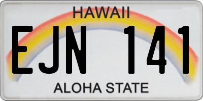 HI license plate EJN141