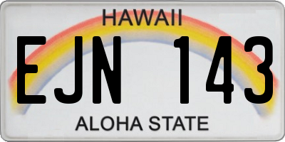 HI license plate EJN143