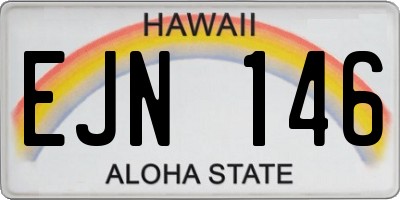 HI license plate EJN146