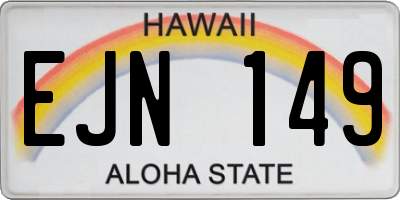 HI license plate EJN149