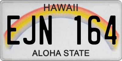 HI license plate EJN164