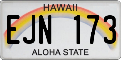 HI license plate EJN173