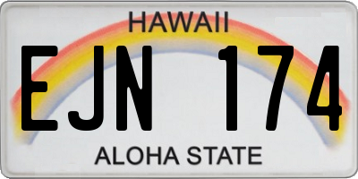 HI license plate EJN174