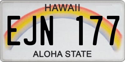 HI license plate EJN177