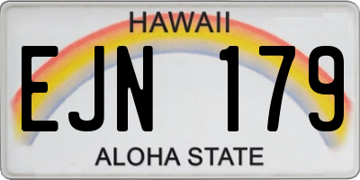 HI license plate EJN179