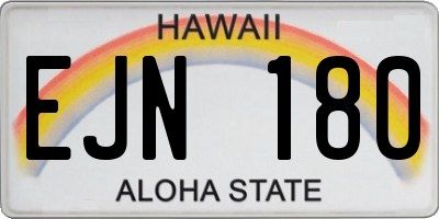 HI license plate EJN180