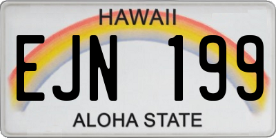 HI license plate EJN199