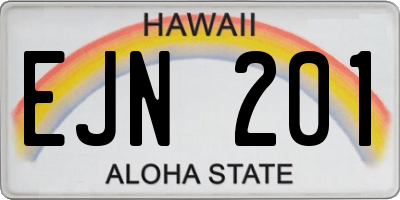 HI license plate EJN201